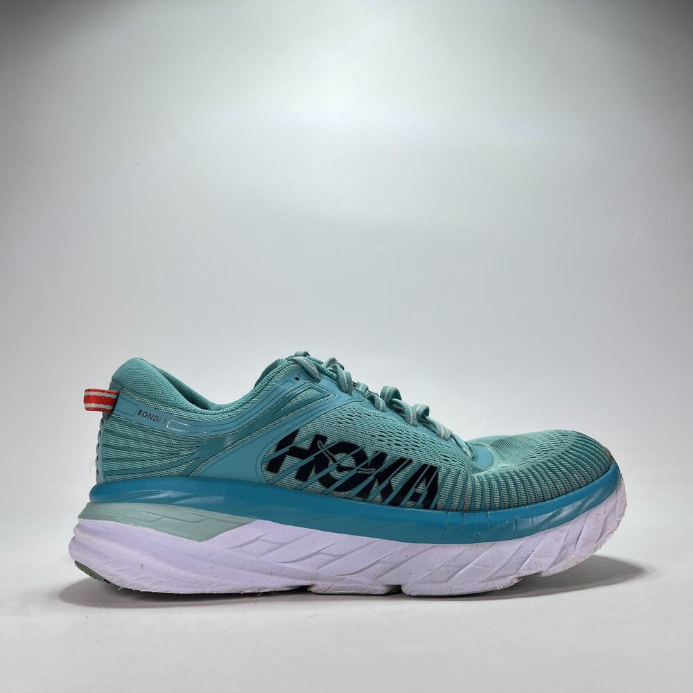 HOKA Bondi 7 Aquarelle Eggshell Blue Road Running Shoes 1110519 AEBL Womens Sz 9